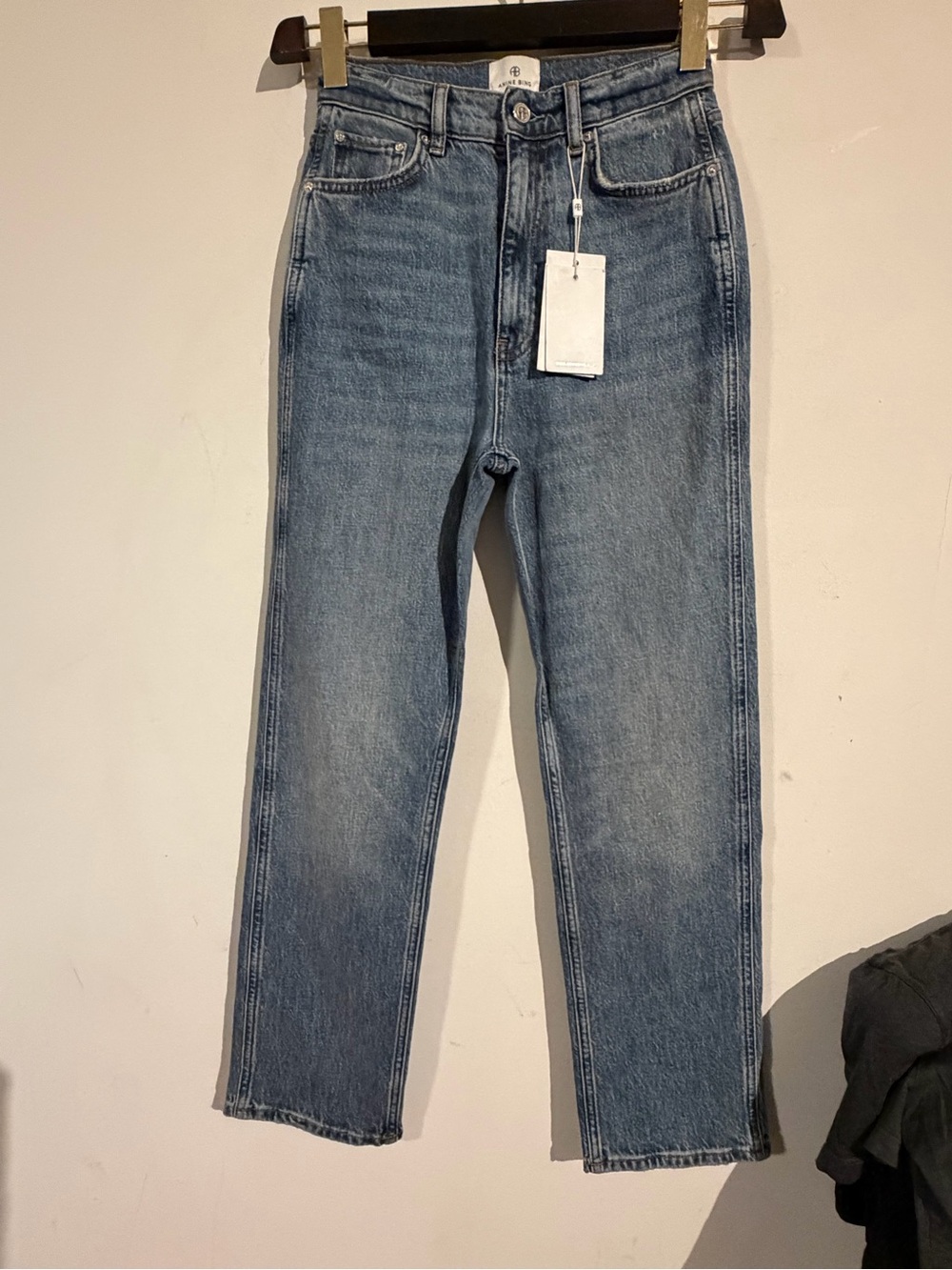 Anine Bing Men’s Straight Jeans in Light Blue Wash